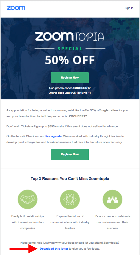 Zoomtopia's Convince Your Boos Email